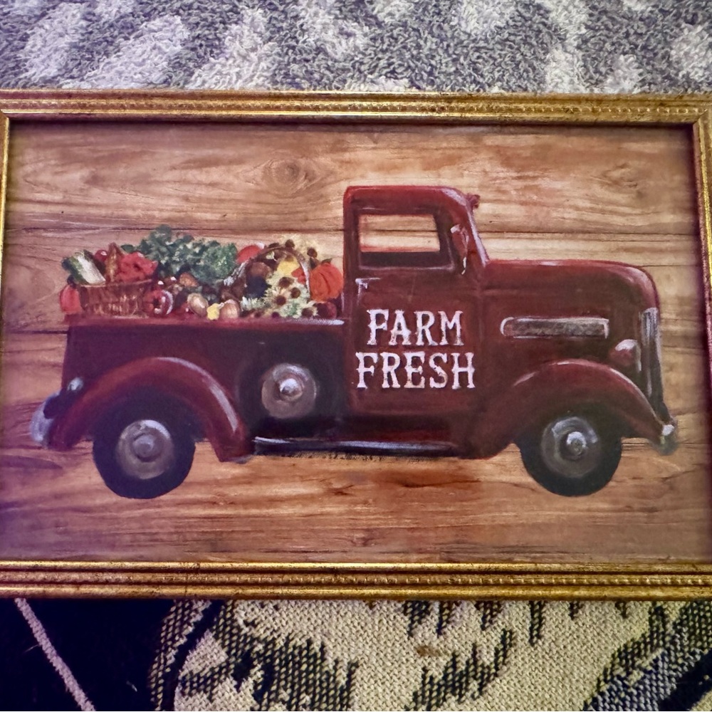 Farm Fresh Red Truck Wall Art